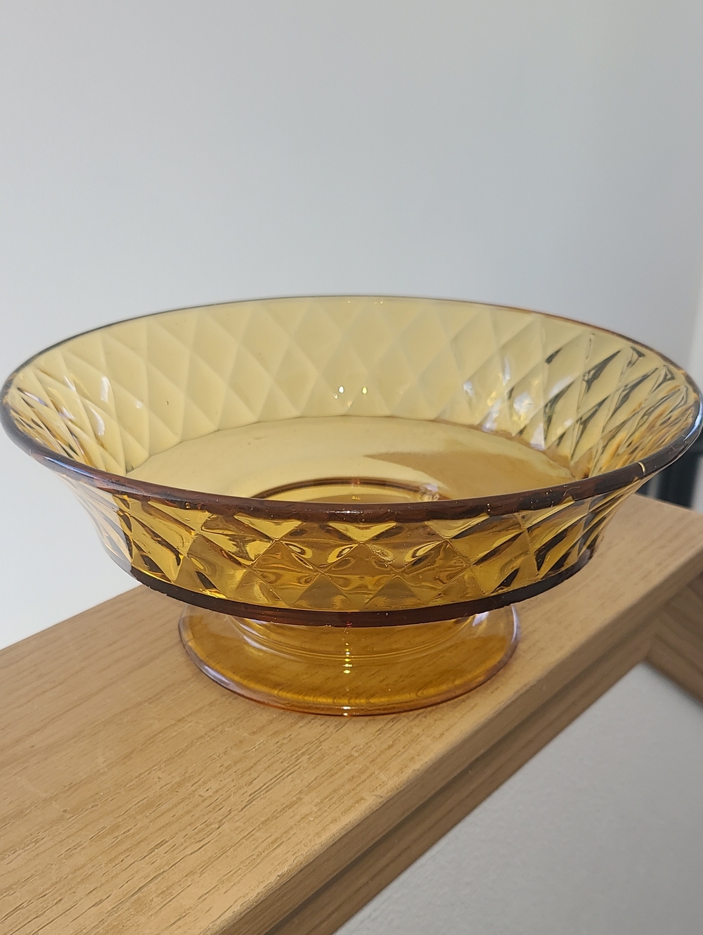 Amber Glass Pedestal Bowl - Home Dining